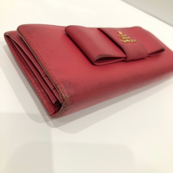 Prada Pink Leather Flap Long Wallet Sku#84590 (Gently used,fair condition) - Picture 8 of 15